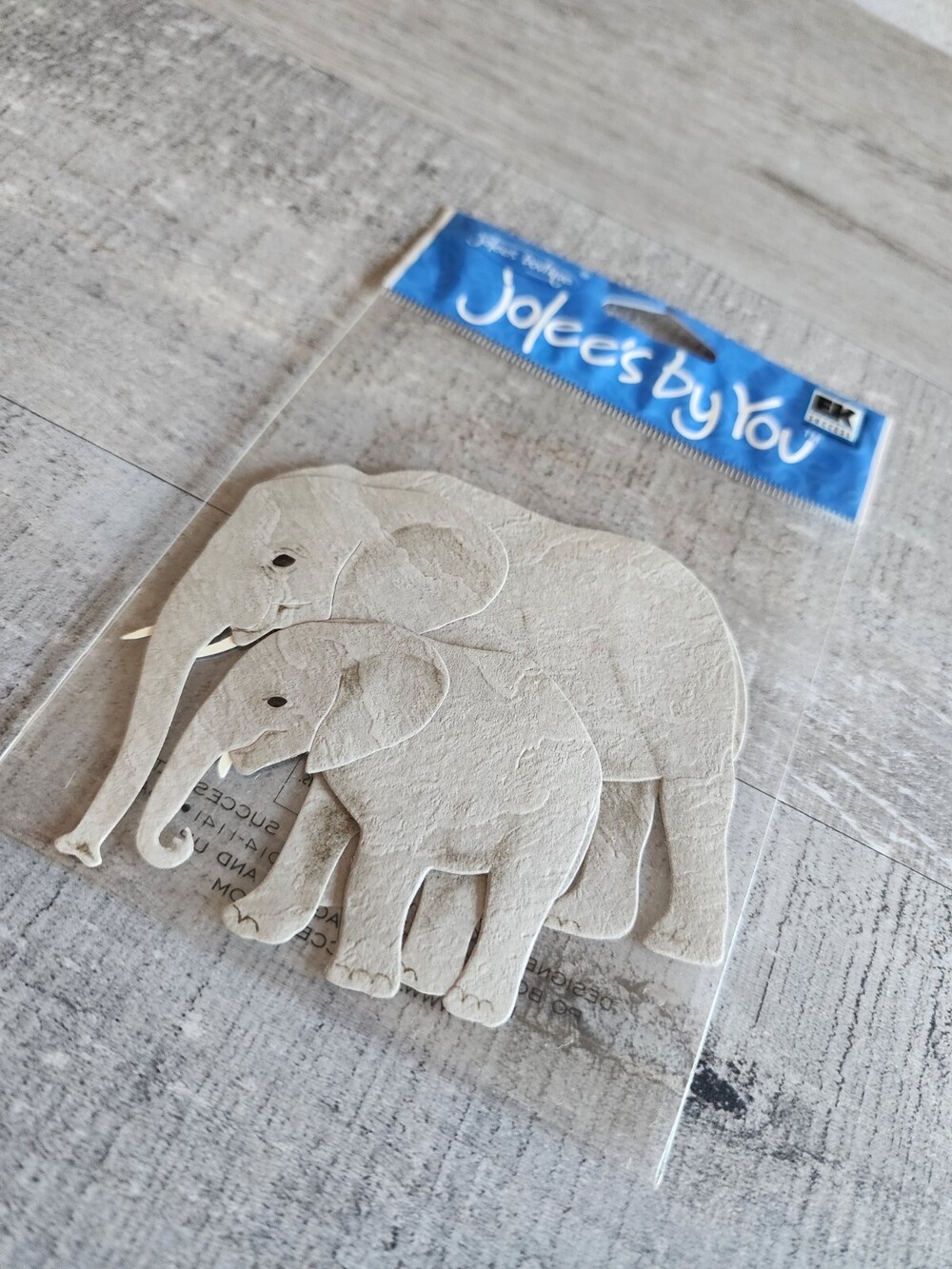 NEW Elephant Scrapbook Stickers Mom Dad Baby Animal Zoo RARE Jolee Retired #41